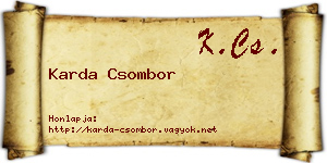 Karda Csombor névjegykártya